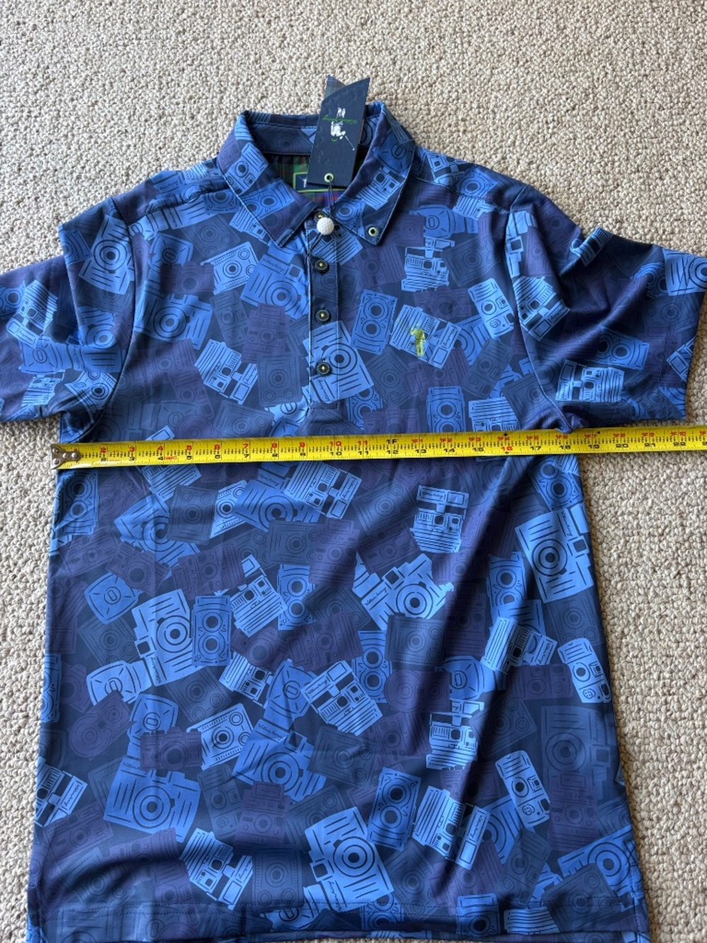 William Murray Golf Candid Camera Polo NWT Men’s Small Blue Preppy - Picture 6 of 7
